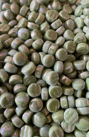 Glas Rondjes 12mm Parelmoer 50 Gram Groen 011P