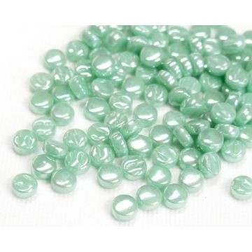 Glas Rondjes 8mm Parelmoer 50 gram mint 013P
