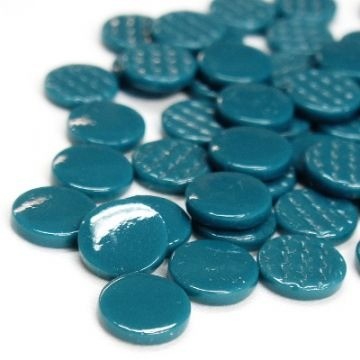 Glas Rondjes Penny 18mm 50 Gram Donker Turquoise 016