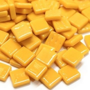 (koopjes) Glas Vierkantjes 12mm 100 gram Warm Geel 033