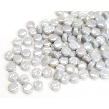 Glas Rondjes 8mm Parelmoer 50 gram Licht Grijs 043P