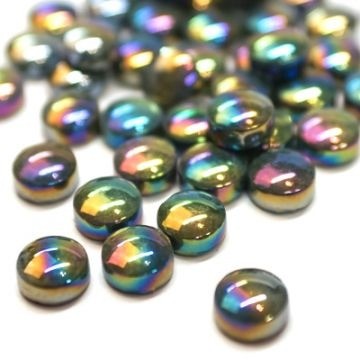 Glas Rondjes 12mm Parelmoer 50 Gram Zwart 049P