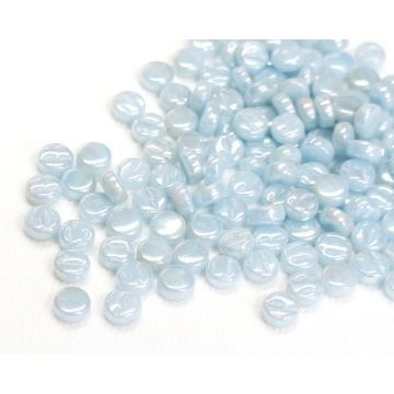 Glas Rondjes 8mm Parelmoer 50 gram Licht Blauw 061P