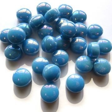 Glas Rondjes 12mm Parelmoer 50 Gram Zacht Blauw 065P