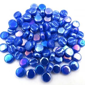 Glas Rondjes 8mm Parelmoer 50 gram Fel Blauw 069P