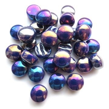 Glas Rondjes 12mm Parelmoer 50 Gram Donkerblauw 071P