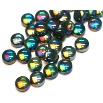 Glas Rondjes 12mm Parelmoer 50 Gram Donkergroen 087P