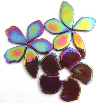 Glas Blaadjes Onregelmatig 14 stuks Bordeaux Parelmoer 098P