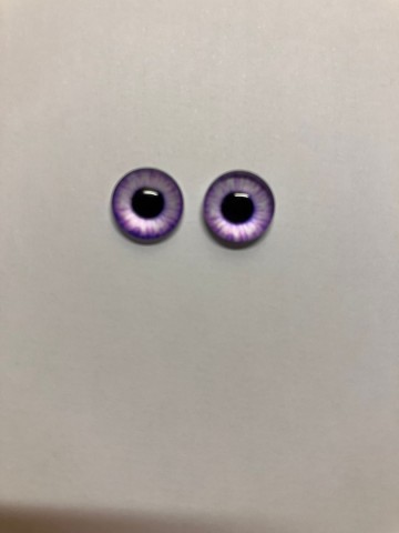 Cabochon Oogjes 10 mm Ronde pupillen 2 stuks Lila