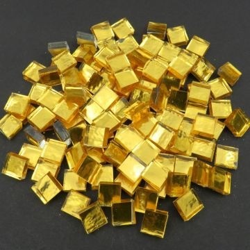 Glas Vierkantjes 10mm Spiegel 50 gram Goud