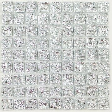 Glas Vierkantjes 10mm Spiegel 81 stuks Craquelé