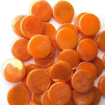 Glas Rondjes Penny 18mm Parelmoer 50 Gram Oranje 104P