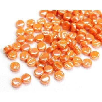 Glas Rondjes 8mm Parelmoer 50 gram Oranje 104P