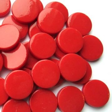 Glas Rondjes Penny 18mm 50 Gram Donkerrood 109