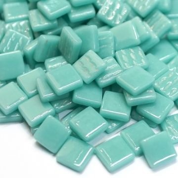 Glas Vierkantjes 12mm Basis 50 gram Licht Turquoise 013