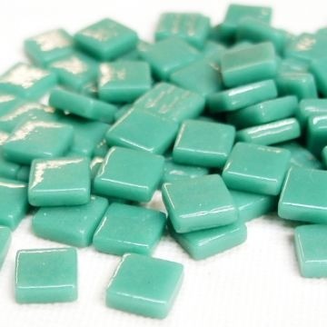 Glas Vierkantjes 12mm Basis 50 gram Turquoise 015