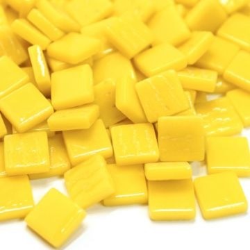 Glas Vierkantjes 12mm Basis 50 gram Geel 030