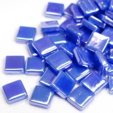 Glas Vierkantjes 12mm Parelmoer 50 gram Warm Blauw 066P