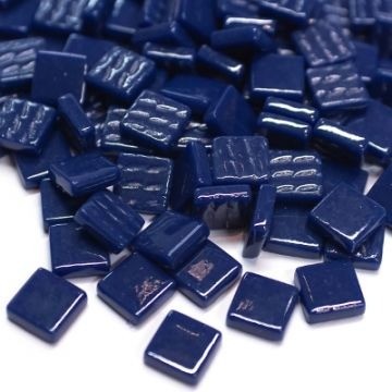 Glas Vierkantjes 12mm Basis 50 gram Donkerblauw 071
