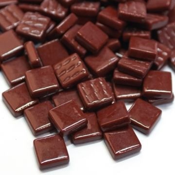 Glas Vierkantjes 12mm Basis 50 gram Kastanje Bruin 098