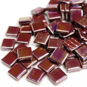Glas Vierkantjes 12mm Parelmoer 50 gram Bordeaux 098P