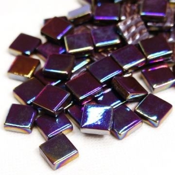 Glas Vierkantjes 12mm Parelmoer 50 gram Donkerbruin 100P