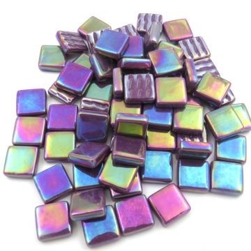 Glas Vierkantjes 12mm Parelmoer 50 gram Grape Bis111P