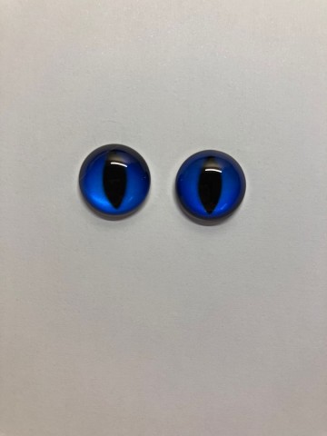 Cabochon Oogjes 14 mm Ovalen pupillen 2 stuks Donkerblauw