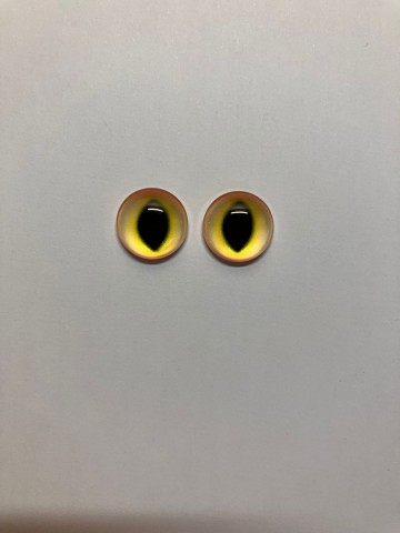 Cabochon Oogjes 14 mm Ovalen pupillen 2 stuks Geel-Oranje
