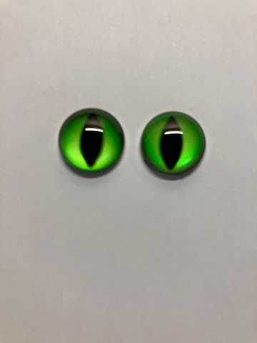 Cabochon Oogjes 14 mm Ovalen pupillen 2 stuks Groen