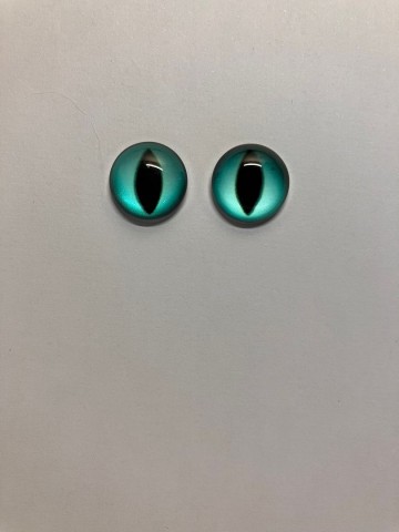 Cabochon Oogjes 14 mm Ovalen pupillen 2 stuks Licht Turquoise