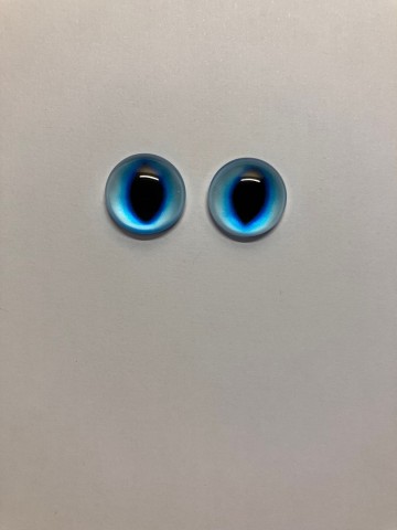 Cabochon Oogjes 14 mm Ovalen pupillen 2 stuks Lichtblauw