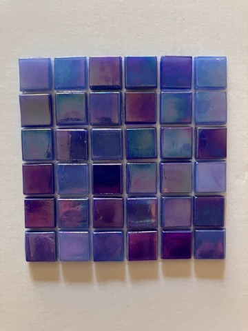 (koopjes) Glas Vierkantjes 15mm 36 stuks Donkerblauw Mix Parelmoer