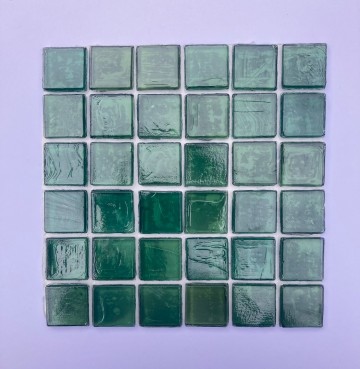(koopjes) Glas Vierkantjes 15 mm 36 stuks sicis flessengroen