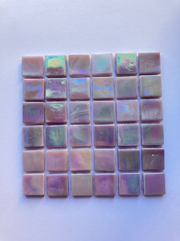 (koopjes) Glas Vierkantjes 15mm 36 stuks Lila Parelmoer