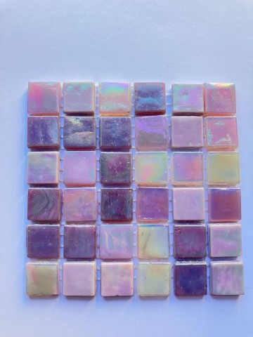 (koopjes) Glas Vierkantjes 15mm 36 stuks mix Lila Parelmoer