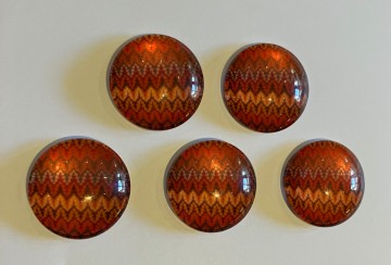 Glas Cabochons 20 mm 5 stuks Zigzag Rood