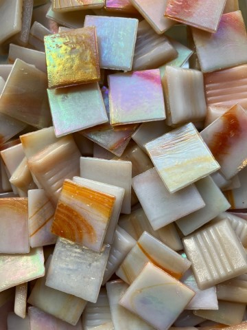 2x2 creme oranje parelmoer