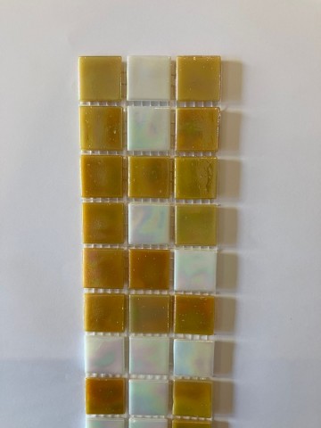 (koopjes) Glas Vierkantjes 20mm Basis 45 stuks Wit-Mango Parelmoer