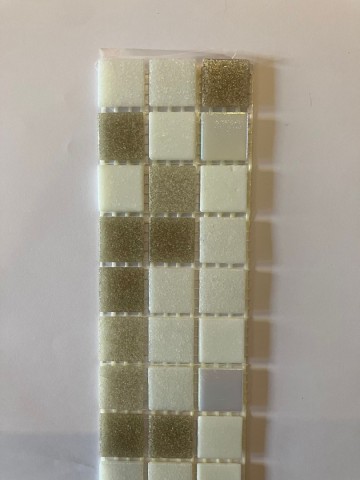 (koopjes) Glas Vierkantjes 20mm Basis 45 stuks Wit-Taupe Mix