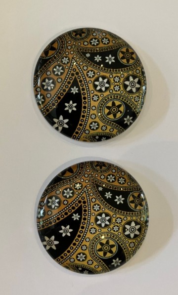 Glas Cabochons 30 mm 2 stuks Patroon (1)