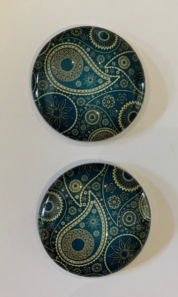 Glas Cabochons 30 mm 2 stuks Patroon (6)