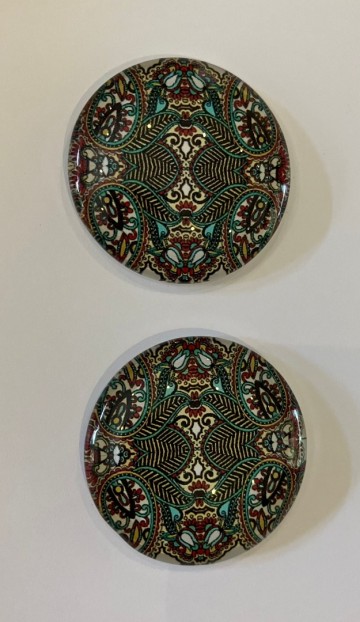 Glas Cabochons 30 mm 2 stuks Patroon (7)