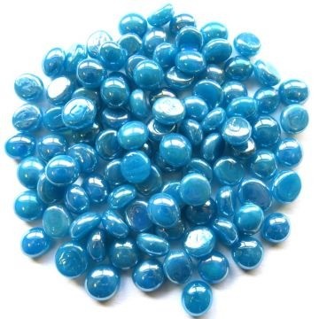 Glas Nuggets Mini 50 gram Zee Blauw Parelmoer 4353