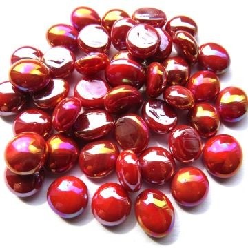 Glas Nuggets Mini 50 gram Rood Parelmoer 4383