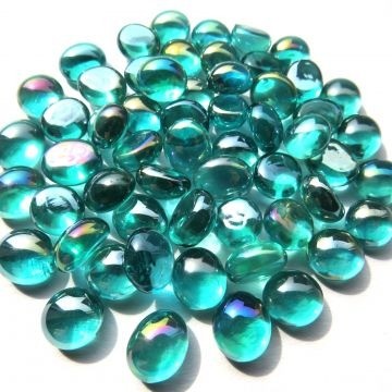 Glas Nuggets Mini 50 gram Turquoise Diamant 4389