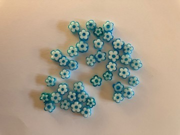 Millefiori Glaskralen 40 suks Bloem 5-6 mm Zeeblauw