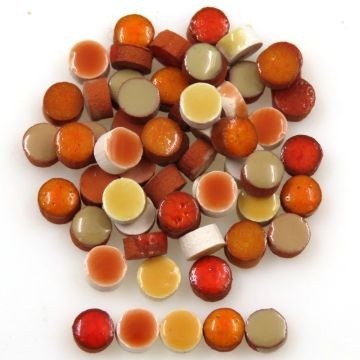 Keramiek Rondjes Micro 5 gram Mix Geel-Terracotta