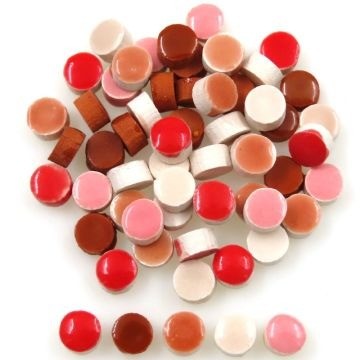 Keramiek Rondjes Micro 5 gram Mix Rood-Roze