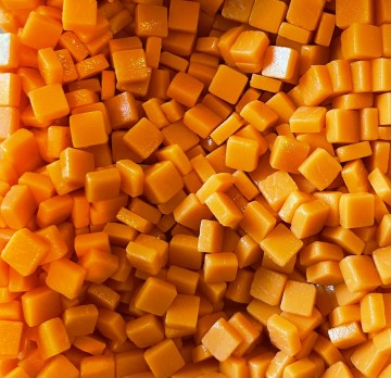 (koopjes) Glas Vierkantjes 8mm 100 gram mat Oranje 104